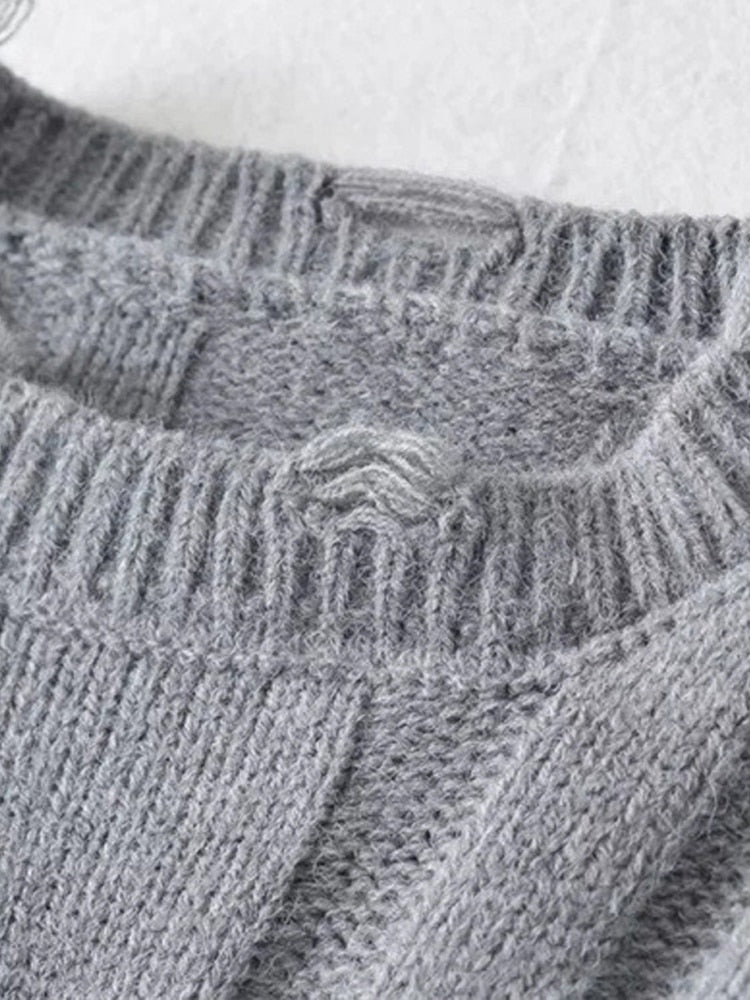 Tricot Punta Cropped Destroyed
